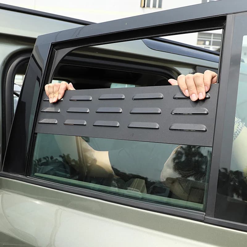 For Land Rover Defender 110 130 2004-2025 Aluminum Black Car Rear Door Air Vents Ventilation Shutters Cover Trim Car Accessories