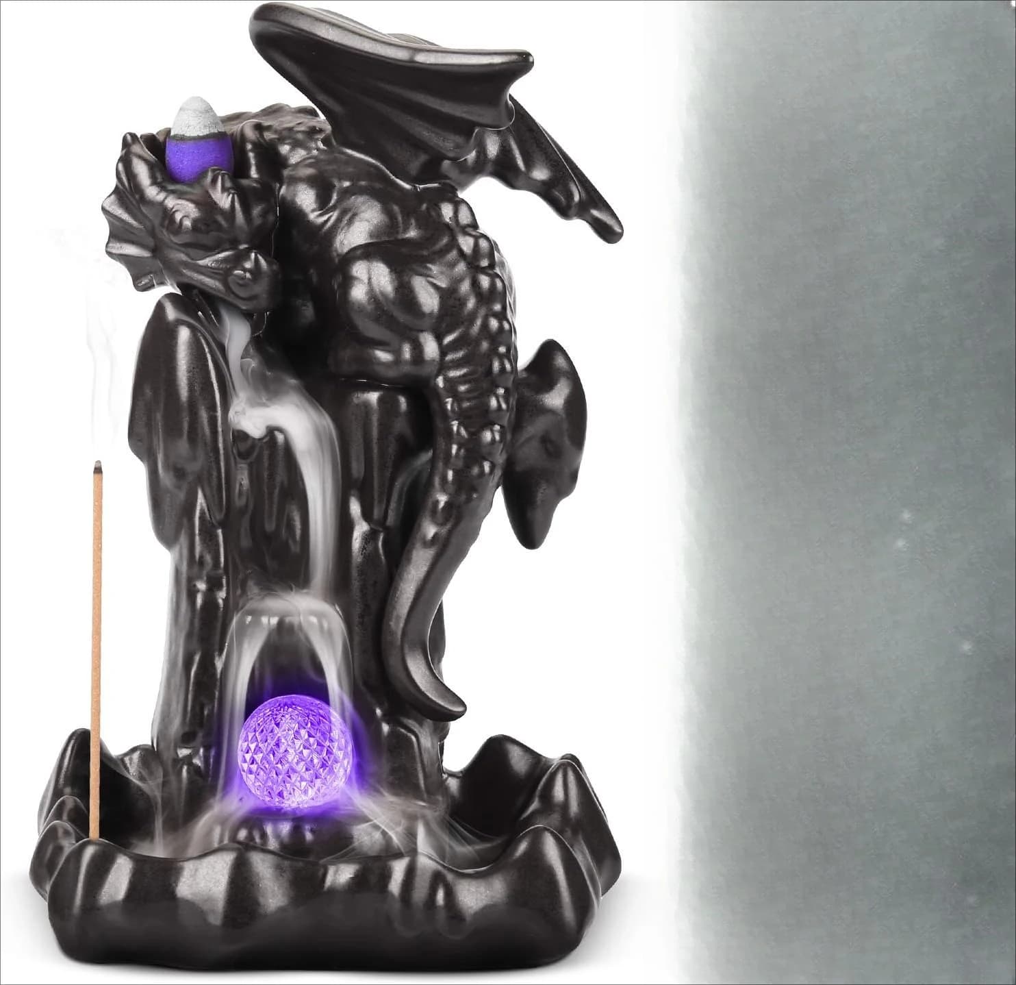 Dragon Backflow Incense Holder Waterfall Incense Burner, Smoke Holder,with 70 Backflow Incense