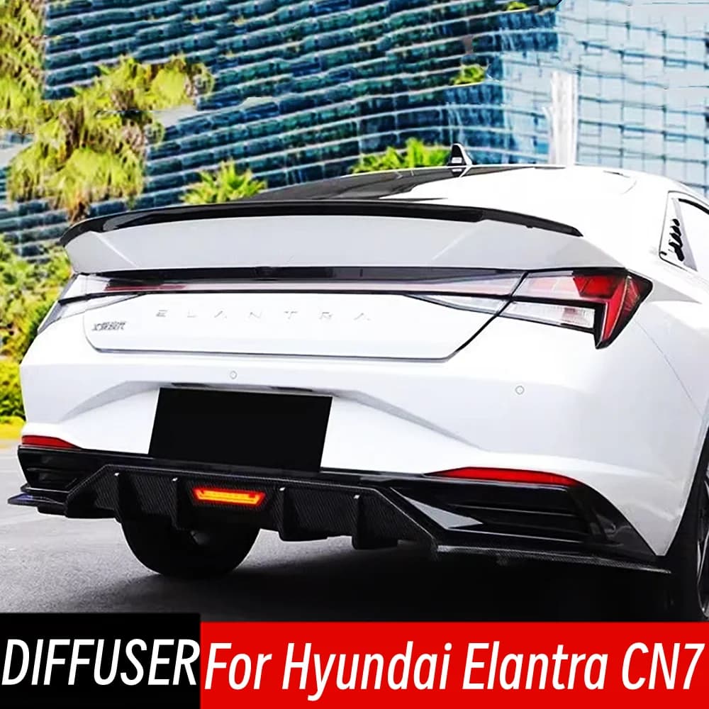 For 2020 2021 2022 Hyundai Elantra CN7 Bodykit Car Rear Bumper Diffuser Lip Splitter Apron Exterior Tuning Accessories Part