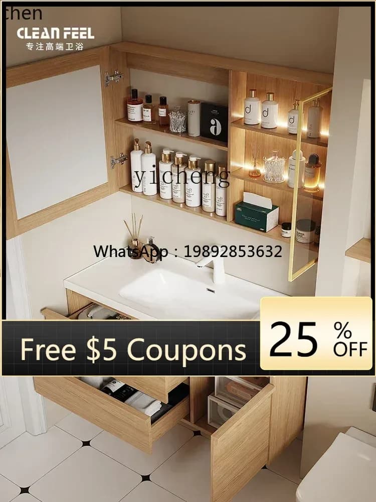 ABB ceramic integrated basin bathroom cabinet combined wash basin cabinet toilet washstand