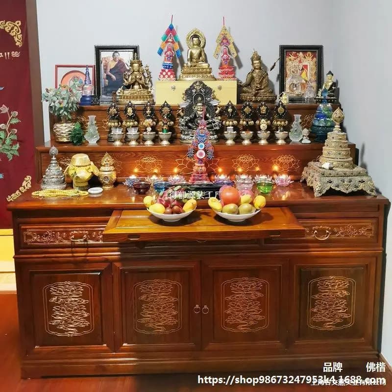 CZ  solid wood middle hall Buddhist table home multi-layer table for the three-story Buddha cabinet incense table