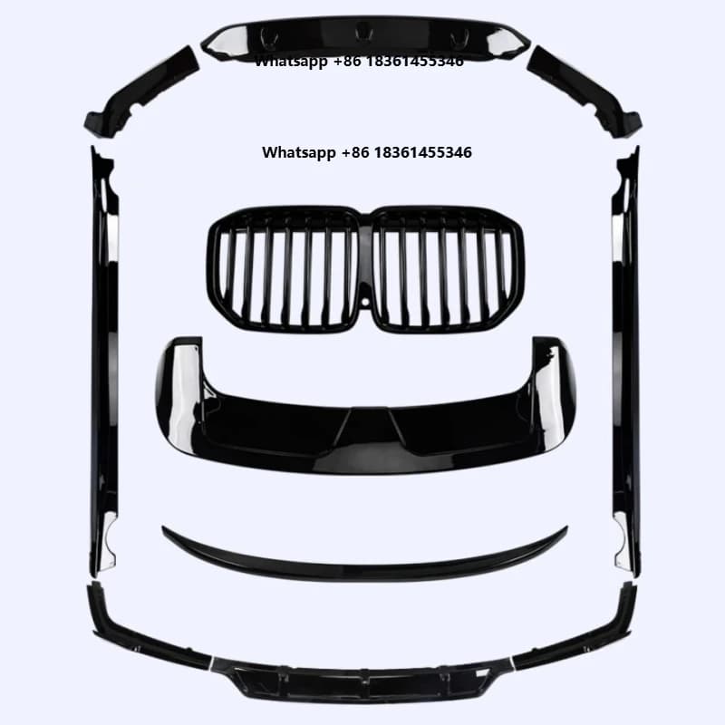 For  X7 2019-2025 Modified Gloss Black Car Body Kit Front Rear Lip Side Skirts Spoiler Middle Wing Grille