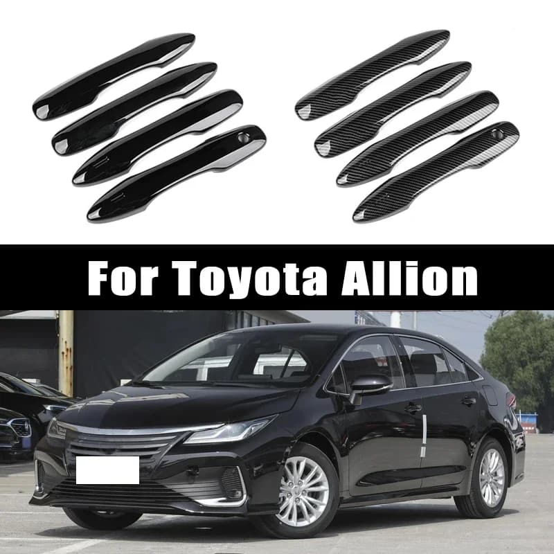 Carbon Fiber Chrome Car Door Handle Cover Scratch Protective Accessories for Toyota Allion Toyota Allion 2021-2026 2022 2023