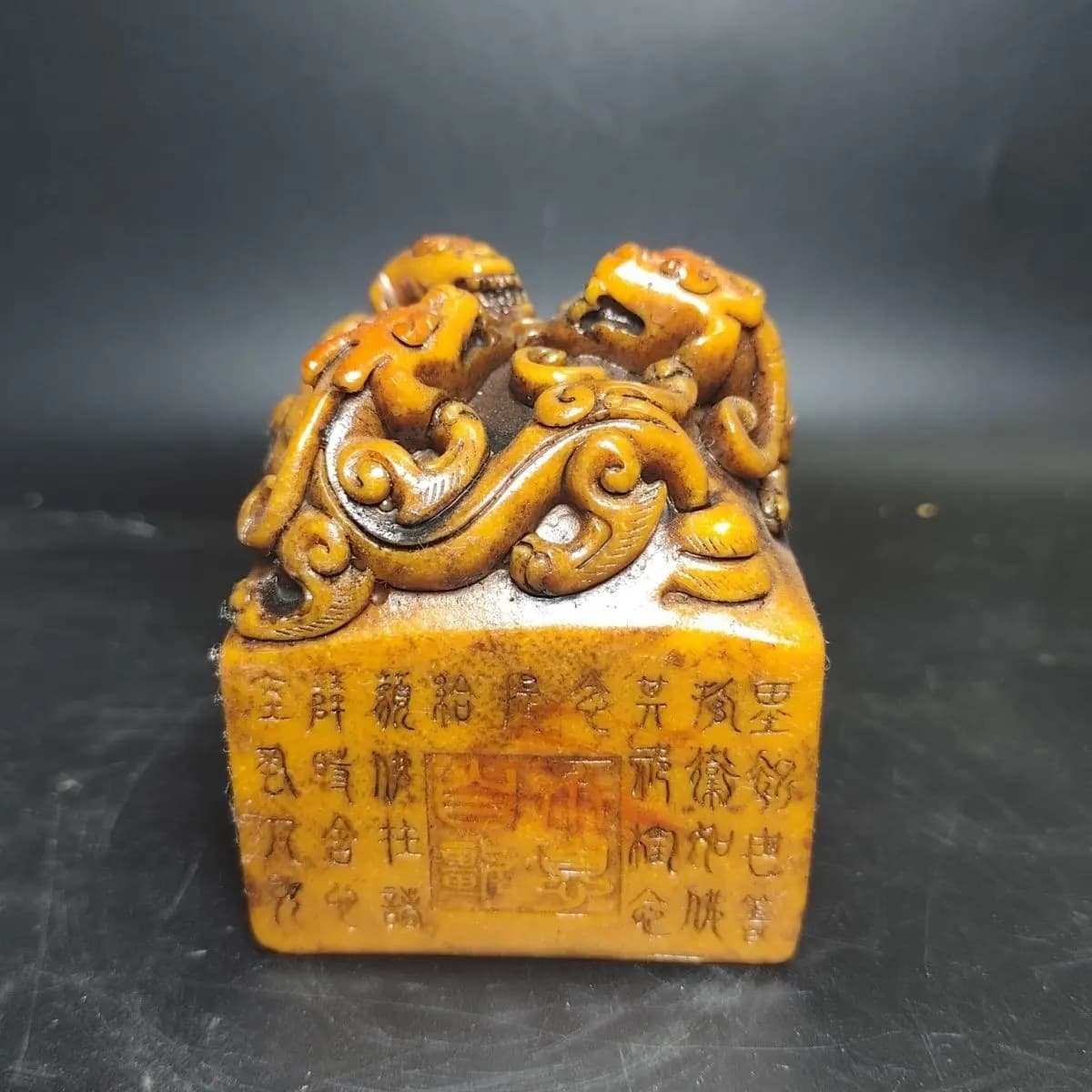Old Jade Seal Shoushan Stone Pixiu Seal Artificial Stone Decorative Piece Desktop Ornament Home Decoration Accessories