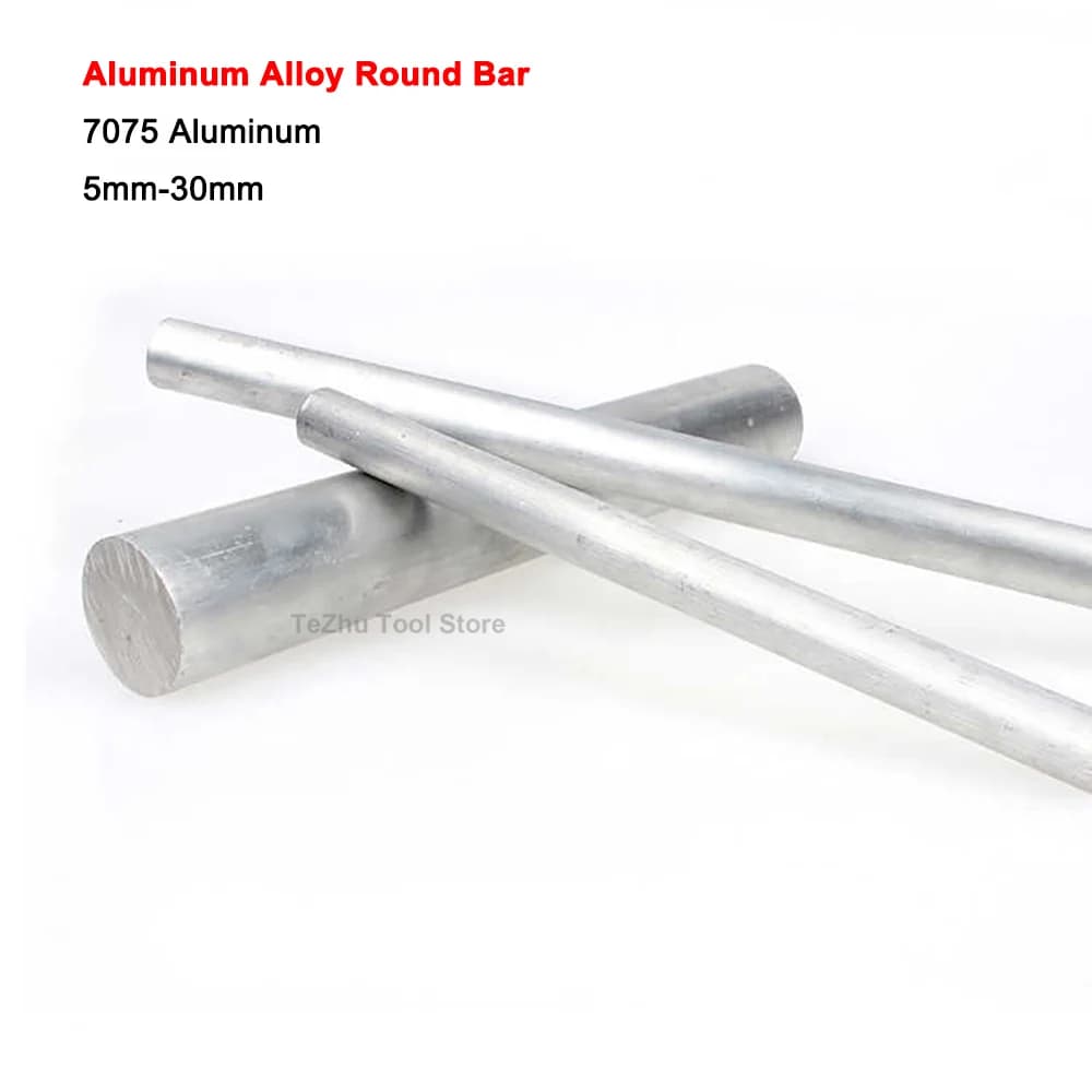 Alu Rod Solid 7075 Aluminum Alloy Round Bar Rod Column Dia Ø 5/6/8/10/12/14/15/16/18/20/22/25/26/28/30mm, 500mm Long
