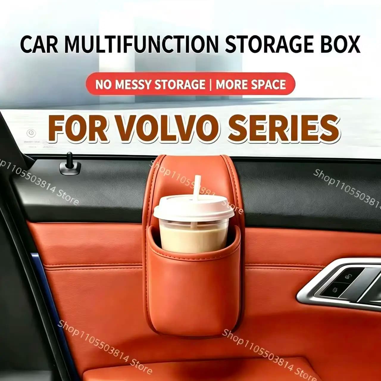 For Volvo Car Door Storage Box Hanging Car Organizer Bag Cup Holder Auto Glass Gap Hanging Storage Pouch Interior Accessories