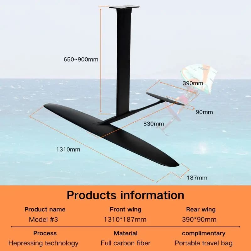 Lightweight Carbon Hydrofoil Wing Model3 - Versatile Foil Design for Wingfoil, Windsurf, Kitesurf, Efoil