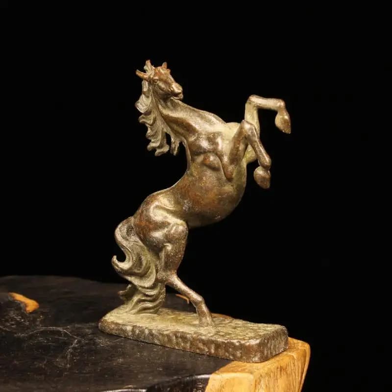 Purple Copper 12 Zodiac Horse Feng Shui Ornament Vintage Brass Lucky Horse Statue Figurines Desk Decoration Craft Gift
