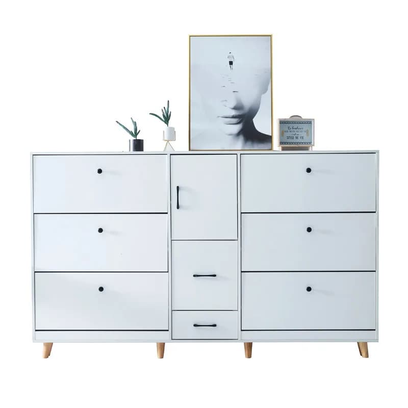 Modern simple 17cm thin shoe cabinet, large-capacity storage locker at home door, cream air cabinet