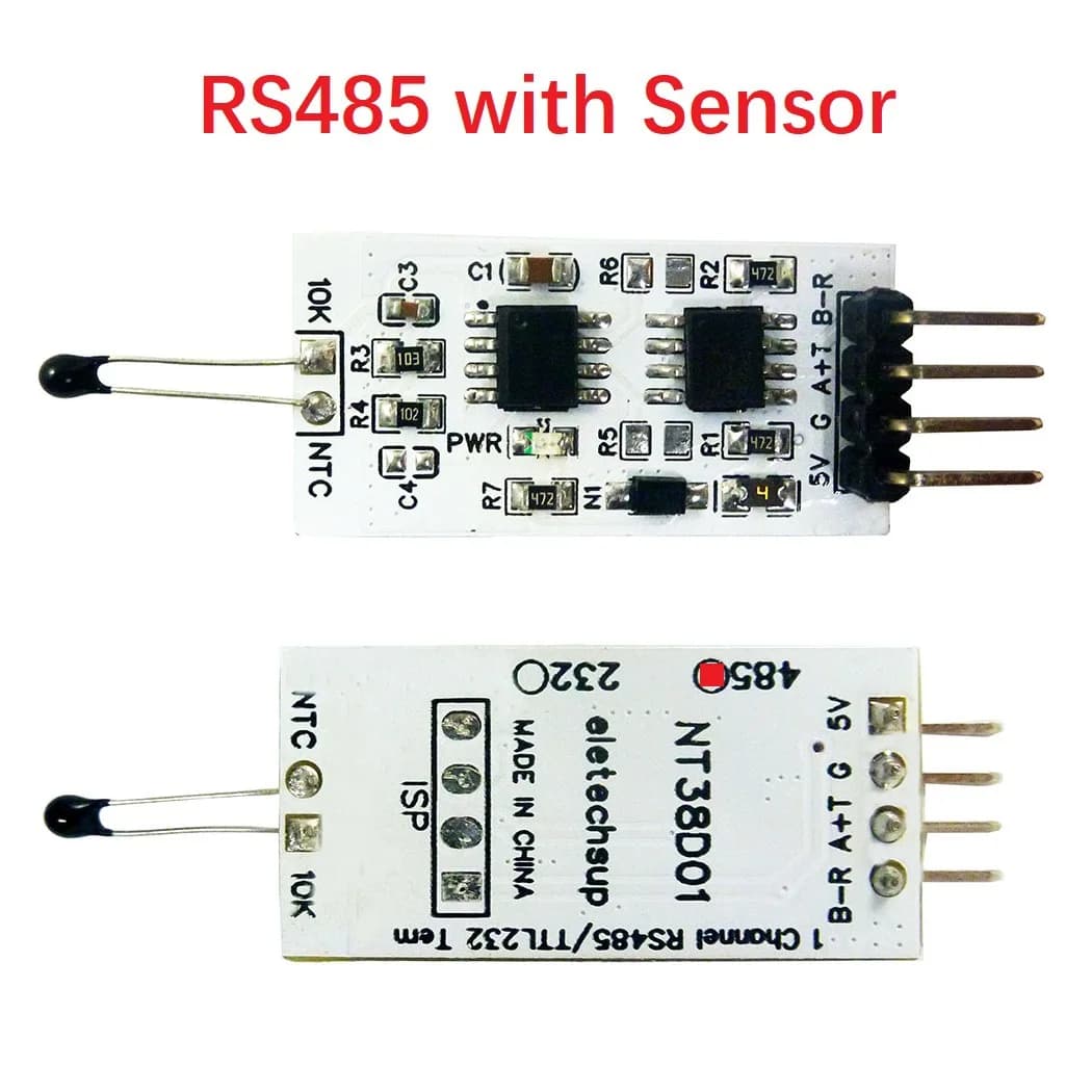 NT38D01 NTC Thermistor Temperature Acquisition Module 1k-100K Resistance to RS485 RS232(TTL) Converter 10K 3950