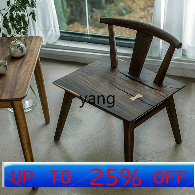 LTT solid wood zen chair log single chair new Chinese tea room wabi sabi home