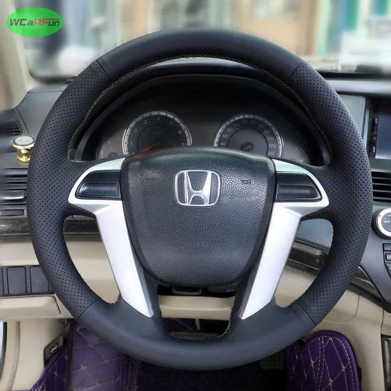 Customize Breathable Microfiber Leather Car Steering Wheel Cover For Honda Accord 8 Odyssey Pilot Car Accessories 2008