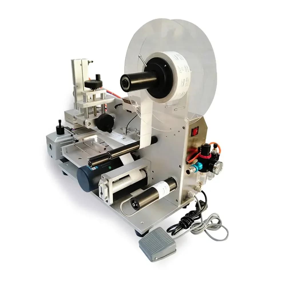 LT-60 Semi Automatic Pneumatic Flat Labeling Machine 220V/110V Drugs Bottle Labeling Machine Stick Mark Labeller