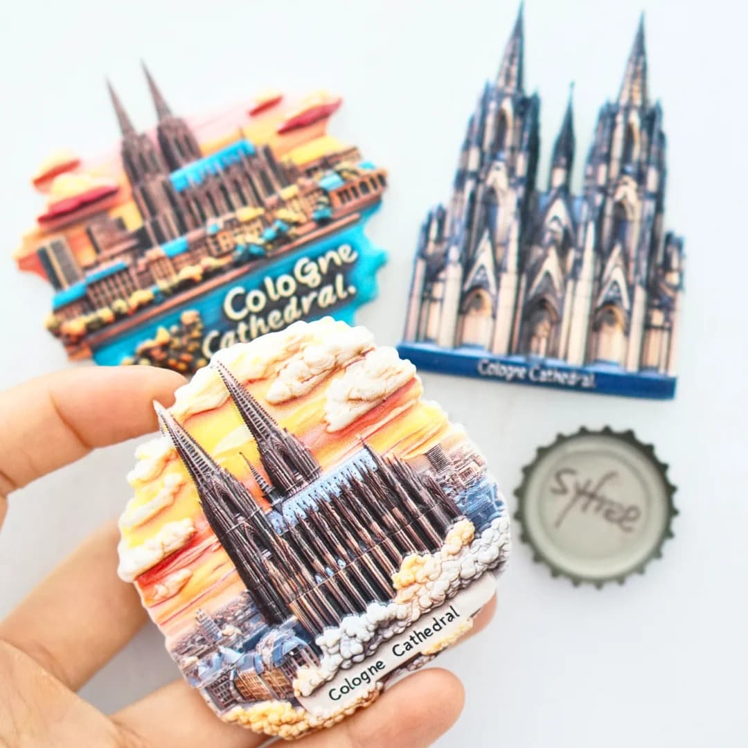 1pc, Germany fridge magnets, Cologne fridge magnets, Germany attractions fridge magnets, colorful fridge magnets, Cologne scener