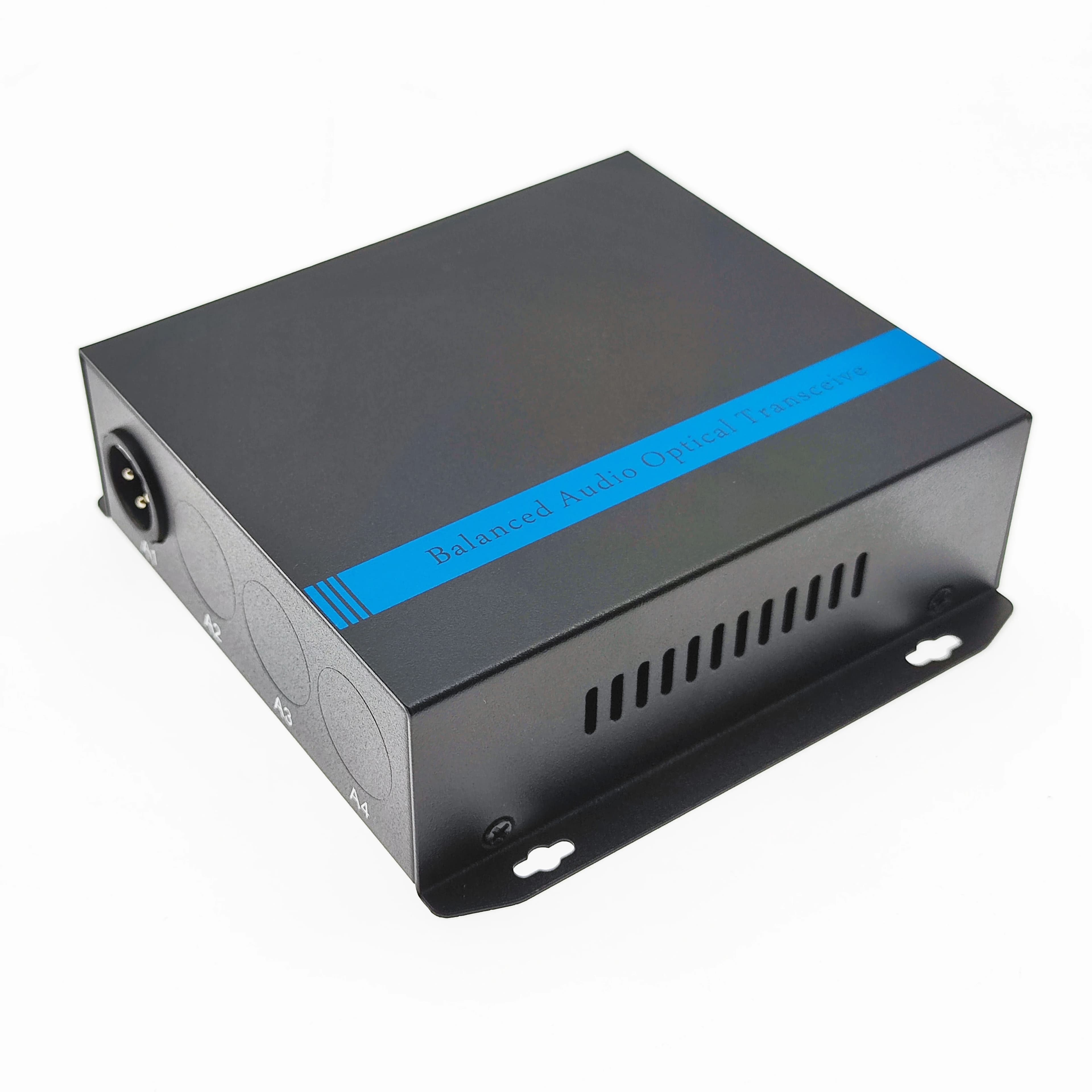 1/2/4/8CH 1310/1550nm Single Fiber 20km FC/SC XLR Fiber Converter Balanced Audio Converter DC 5V Telecom/Data Center Use
