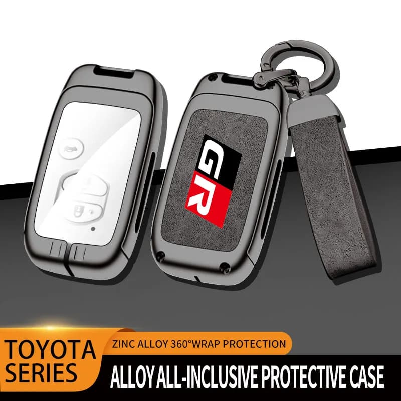Zinc Alloy Car Remote Key Case Cover Bag for Toyota GR C-HR Prius RAV 4 Camry Corolla 2017 2018 2020 2021 Keychain Accessories