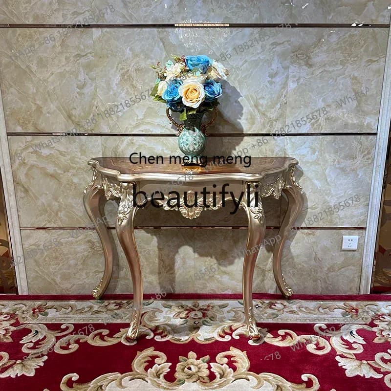 D178  French solid wood entrance table luxury carved decorative table neoclassical entrance table living room
