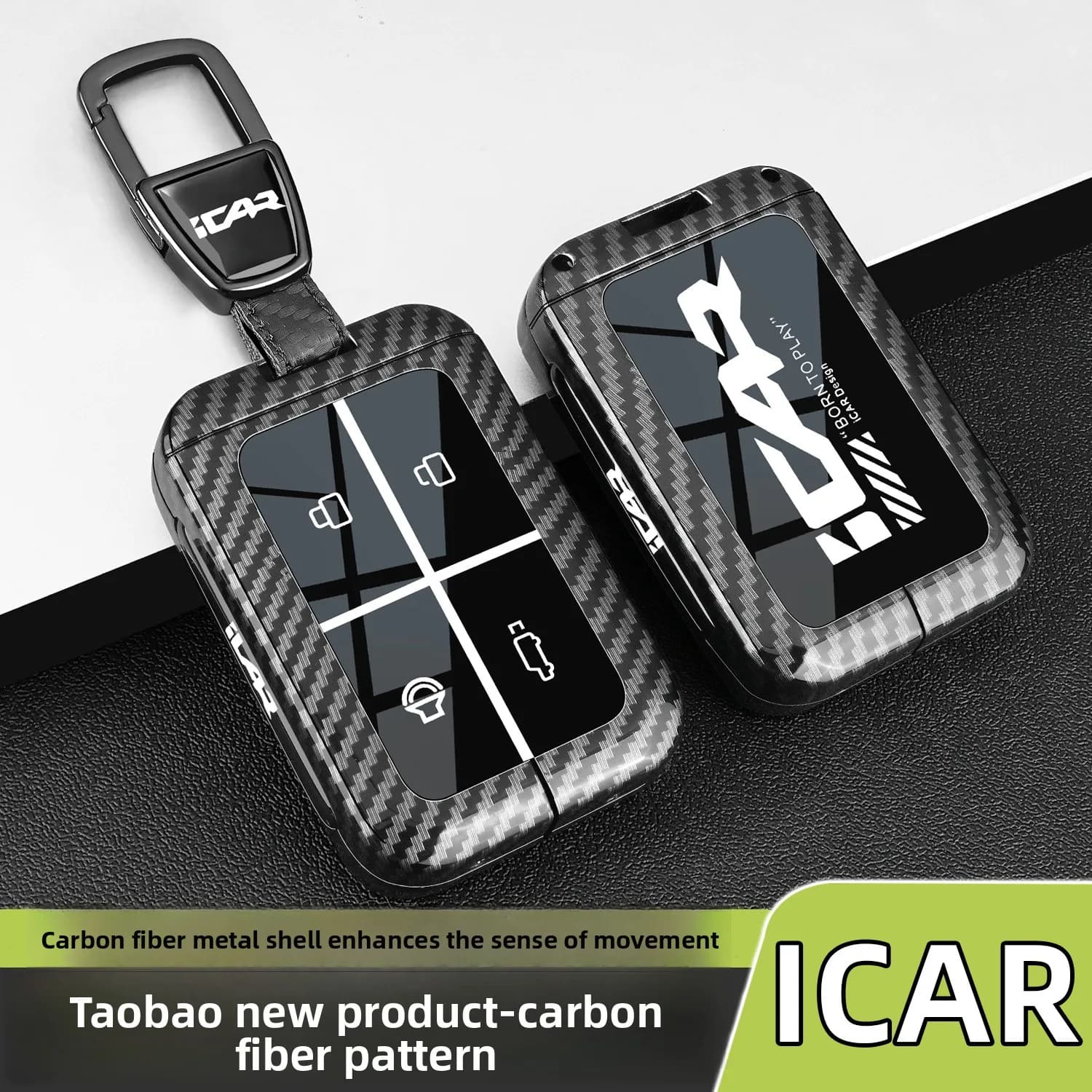 2025 Chery iCAR V23 Keycase Smart Bluetooth Physical Key iCAR03 Remote Control Protection Carbon Fiber