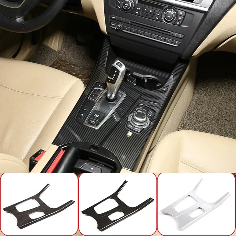 For 2011-17 BMW X3 F25 X4 F26 ABS Carbon Fiber Car Styling Car Central Control Gear Panel Cover Stickers Car Accessories RHD&LHD