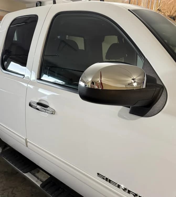 Chrome Side Mirror Upper Top Half Cover for 07-13 Silverado Suburban Tahoe Sierra Yukon Cadillac Escalade-- Sturdy Accessory