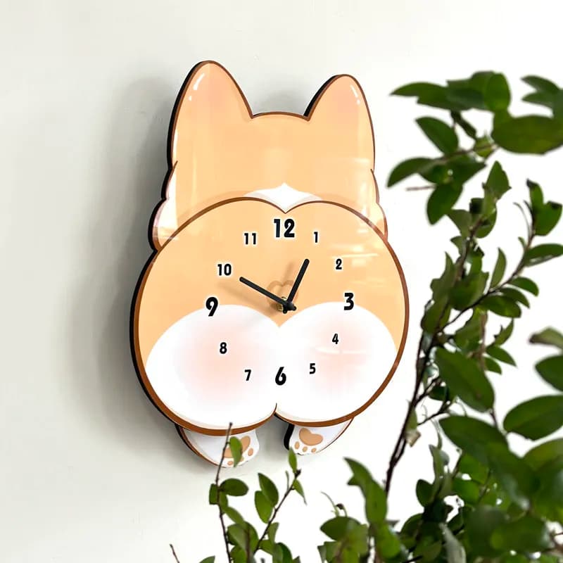 T*-Cute Interior Wall Clocks Digital Modern Living Room Aesthetic Creative Wall Watch Fashion Nordic Reloj Pared Home Decoration