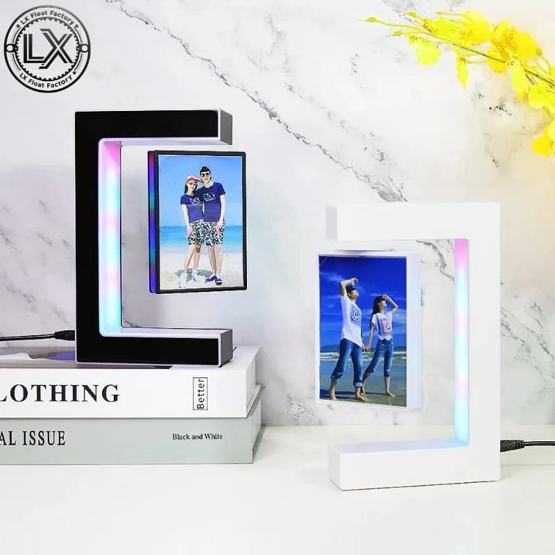 Levitating Photo Frame Floating Display Stand Modern Home Office Decor Holiday Festival Birthday Gift for Boys Girl Friends