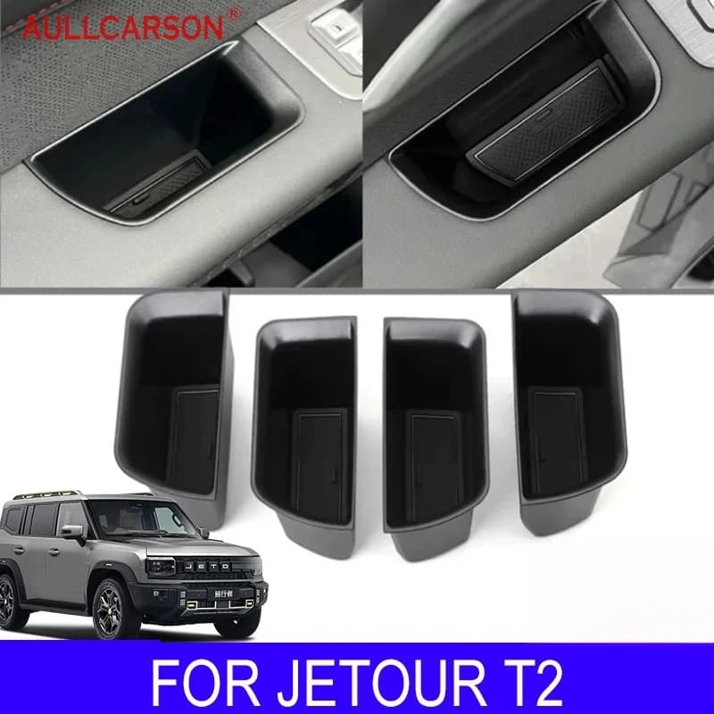 For Jetour T2 Traveler 2023 2024 Car Door Handrail Sort Out Storage Box Salon Interior Decoration Accessories 4Pcs