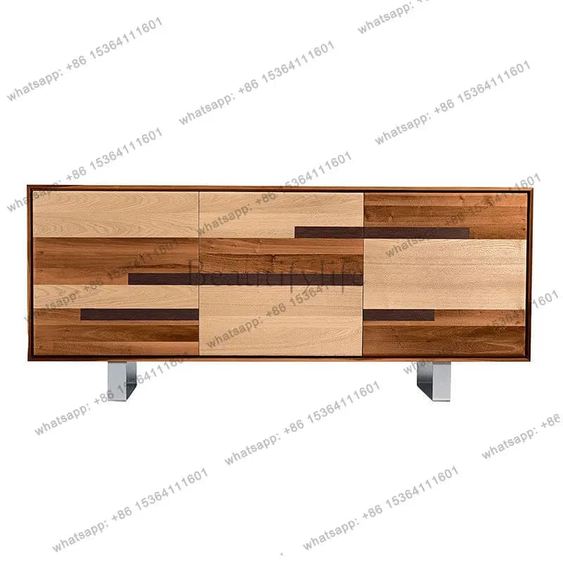 Nordic solid wood parquet locker, antique storage, living room partition cabinet