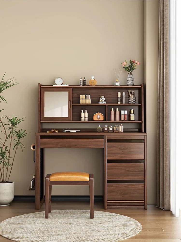 LH solid wood dresser desk integrated multi-functional small apartment household bedroom makeup table