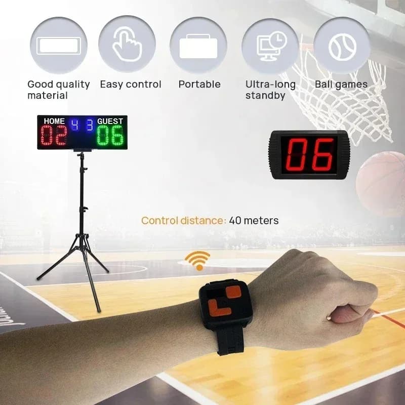Portable  Electronic Scoreboard (LED) - For Tennis/Basketball/Snooker/Dart/Swimming + Player Names Display