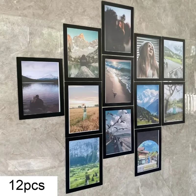 12pcs A5 A6 Magnetic Display Photo Frame Set Protective Cover Reusable Adhesive Magnetic Picture Poster Frames Home Wall Decor