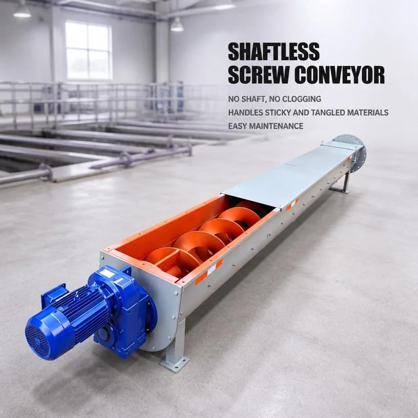 Cement Plant Dust Handling Shaftless Stainless Steel Heavy  Customized Industrial Screw Conveyor Factory Direct