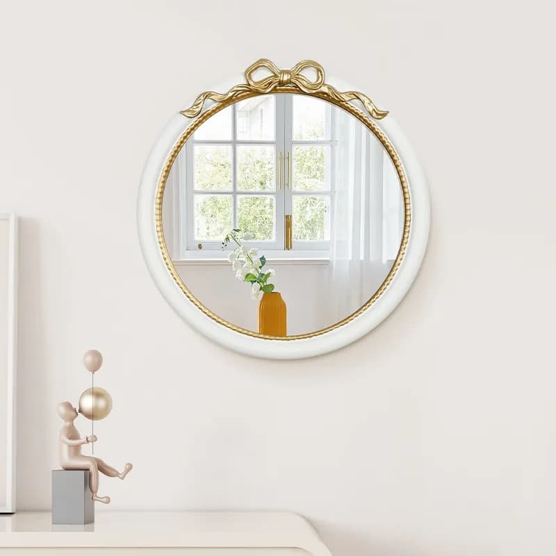 European Retro Bow Makeup Mirror Wall Aisle Decorative Mirror Photo Props Family Decorations Espejos Decorativos De Pared