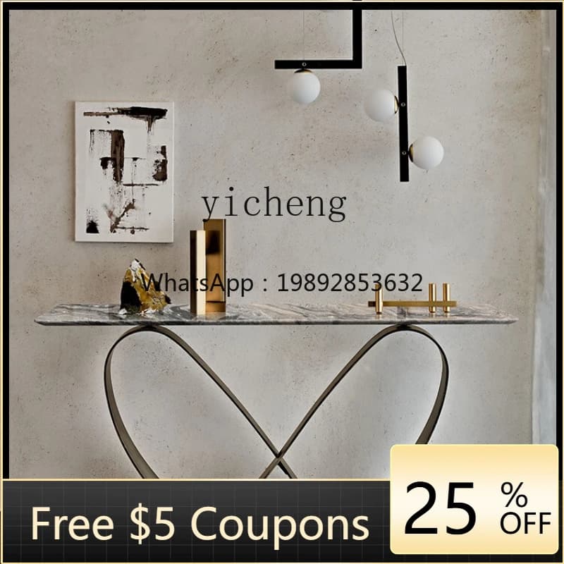 UU  marble entrance table light luxury modern simple entry entrance hall against the wall end view decoration entrance platform