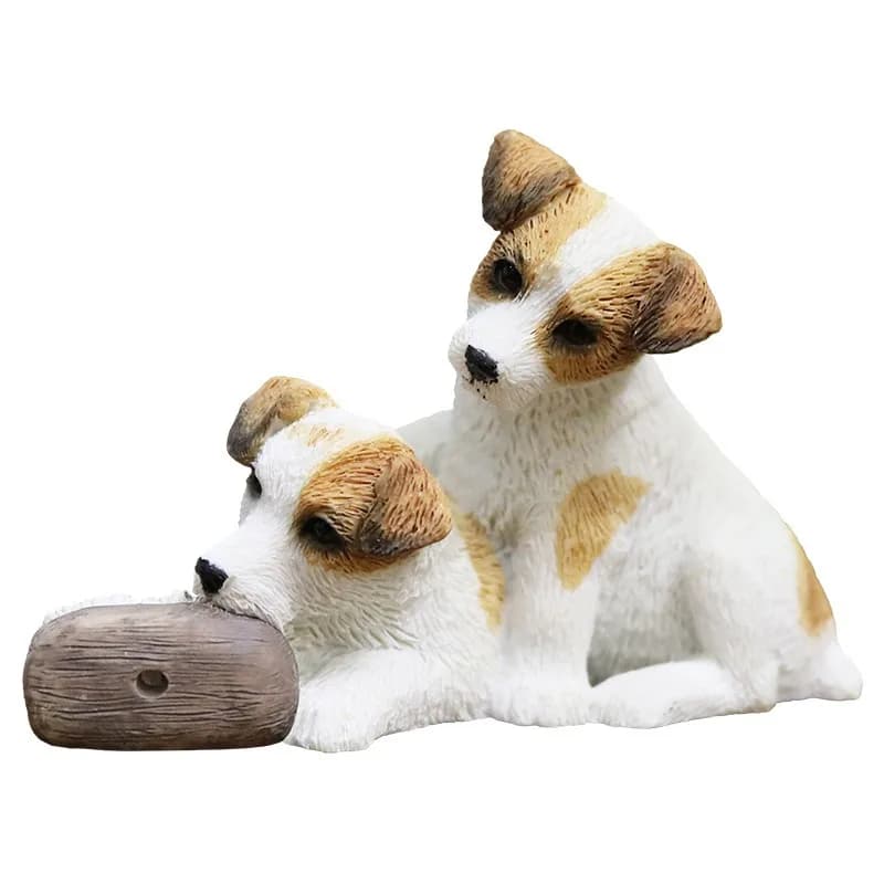 Model Play Terrier Simulation Dog Model Car Ornament Figure Crafts Gift Collection