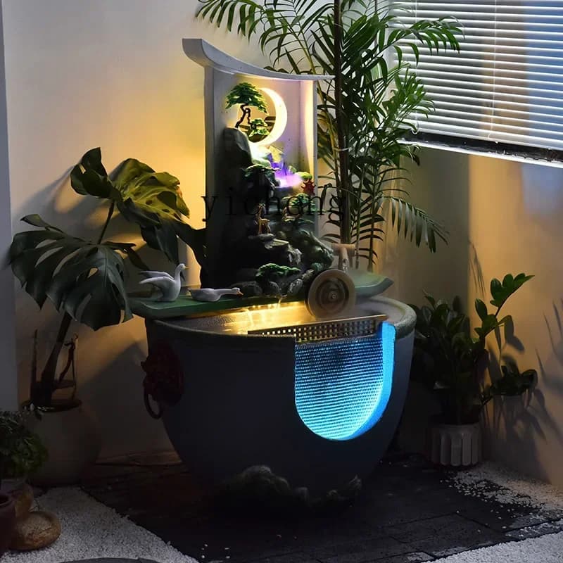 L14- landscaping rockery flowing water fountain ornament floor feng shui whl ancient fish farming