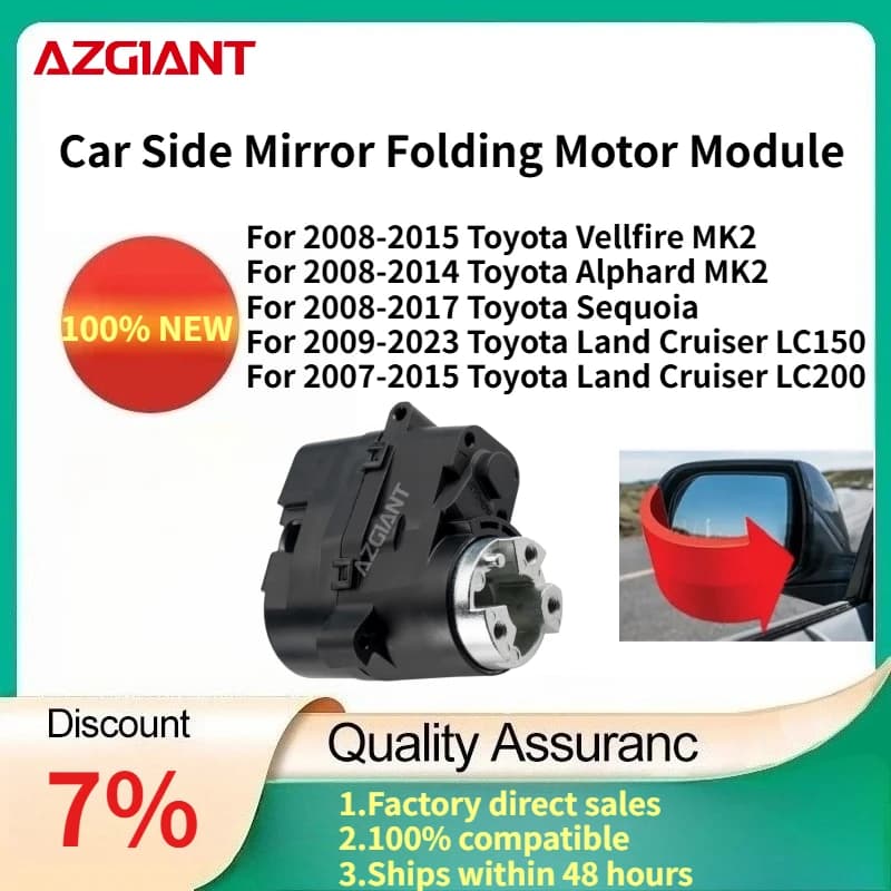 For 2008-2014 Toyota Alphard MK2/Vellfire/Sequoia 2008-2017 Car rearview mirror folding motor module 100% compatible OEM parts