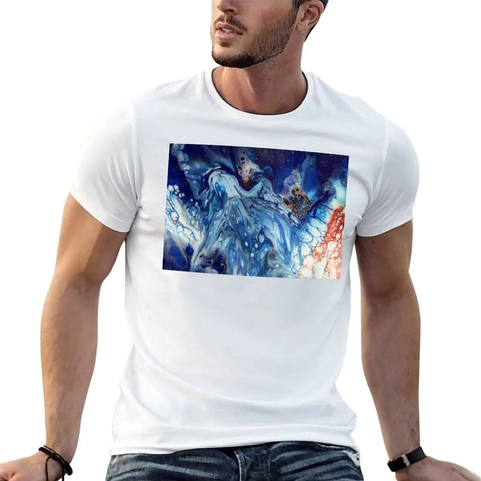 Chromatic Crescendo T-Shirt blue archive plain mens graphic t-shirts funny
