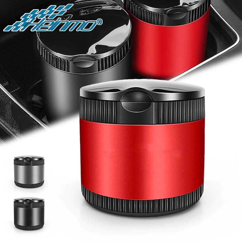 Car Interior Accessories Metal Ashtray Smoke Tobacco Cigarette Butt Storage Soot Box With LED Light Cup Holder For Mini Cooper