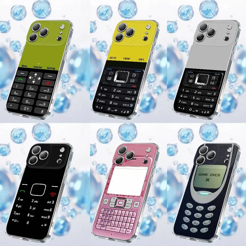 For Old classic mobile phone Picture Photo Image Transparent Phone Case iPhone 12,16,11,14,13,17,15,Pro,Max,Plus,E,Air,Mini