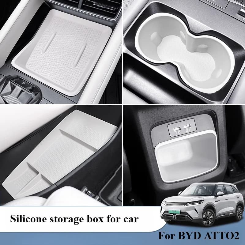 For BYD ATTO 2 Car Armrest Box Lower Storage Box Water Cup Storage Accessories Central Control Screen Protection Strip