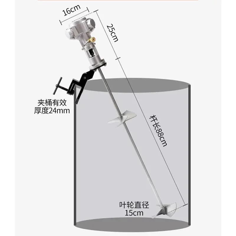 IBC ton drum special stainless steel horizontal plate bracket pneumatic mixer Industrial paint mixer dispersion machine
