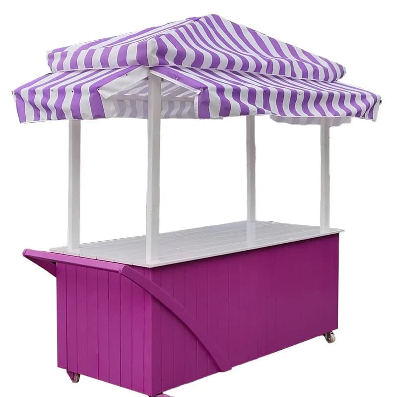 Market stall car Outdoor stall trolley Snack cart Anti-corrosive wood mobile sales truck