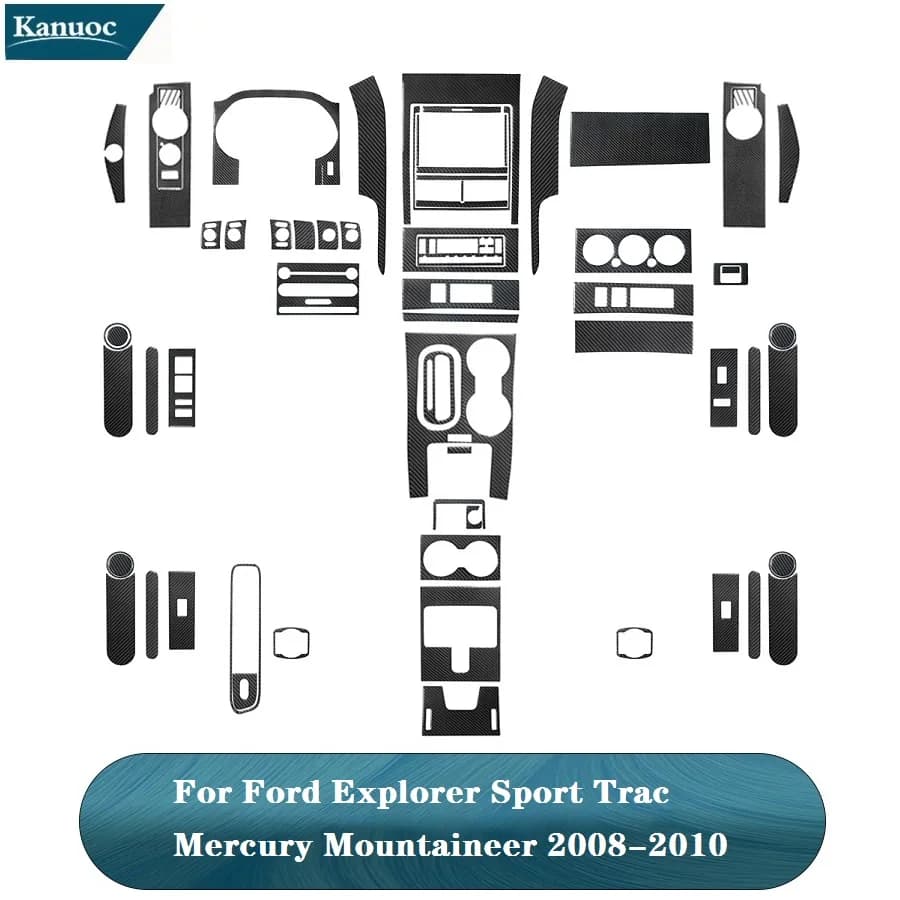 Imitation Carbon Fiber Stickers For Ford Explorer Sport Trac Mercury Mountaineer 2008-2010 Car Interior Parts