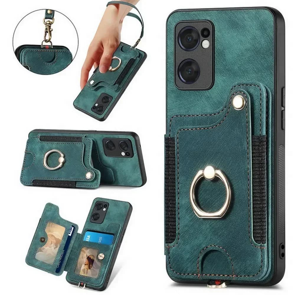 Reno11 F 11F 11A 13F 13 14 15 FS 13A 14F 15F 5G RFID Leather Wallet Back Case For OPPO Reno 16 15 14 13 12 11 Pro Max 16F Cover