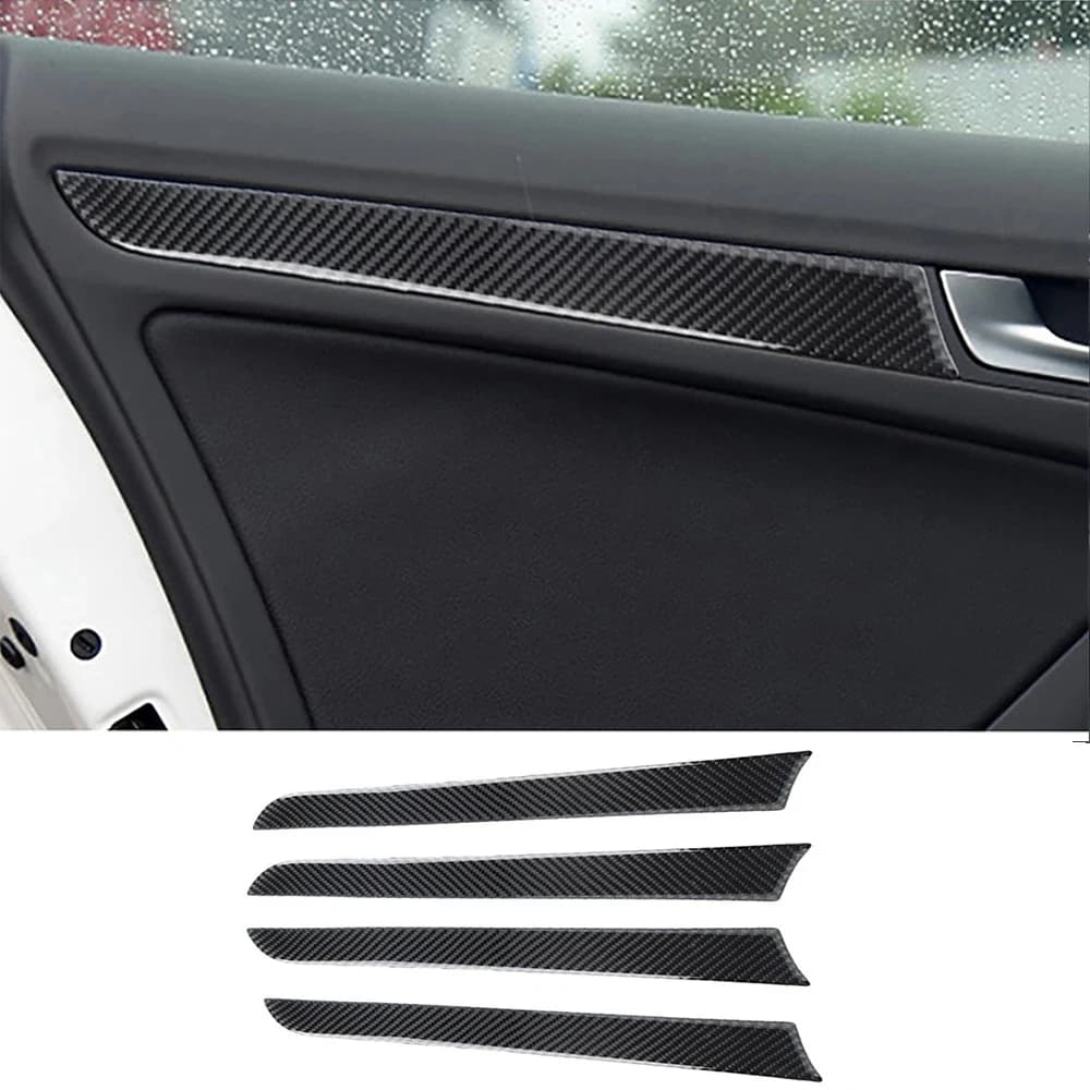 For Audi A4 B8 A5 2010 2011 2012 2013 2014 2015 2016 Carbon Fiber Window Door Panel Trim Cover