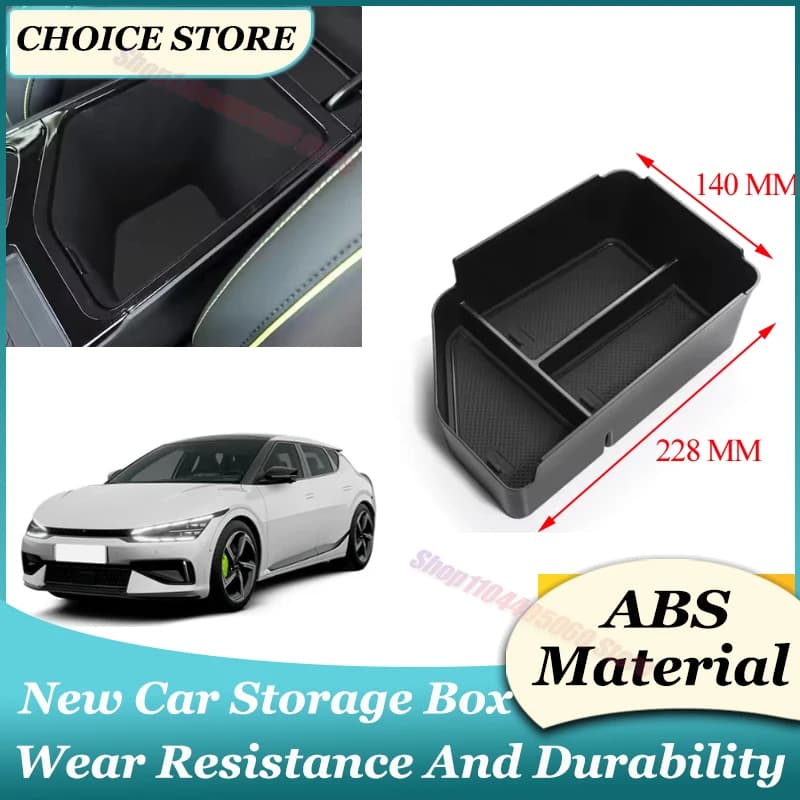 For KIA EV6 2021 2022 2023 2024 LHD Car Interior Accessories Cup Holder Armrest Storage Box Stowing Tidying Car Accessories