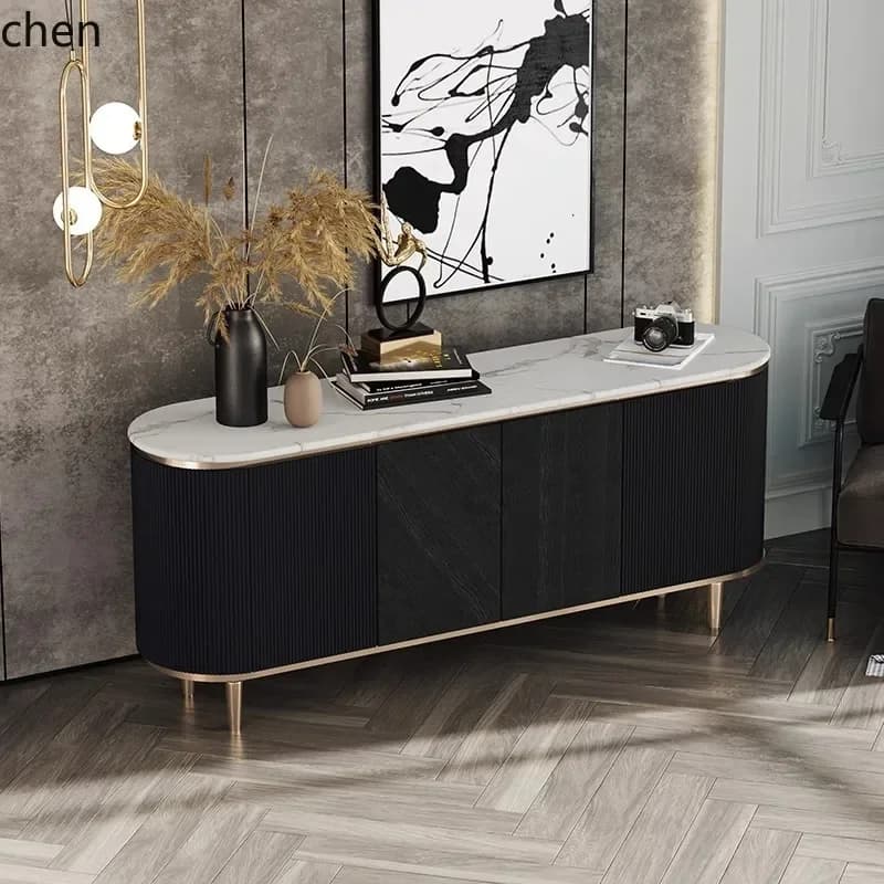 DSA  Marble TV Cabinet Living Room Decorative Cabinet Wall-Mounted Bedroom TV Cabinet