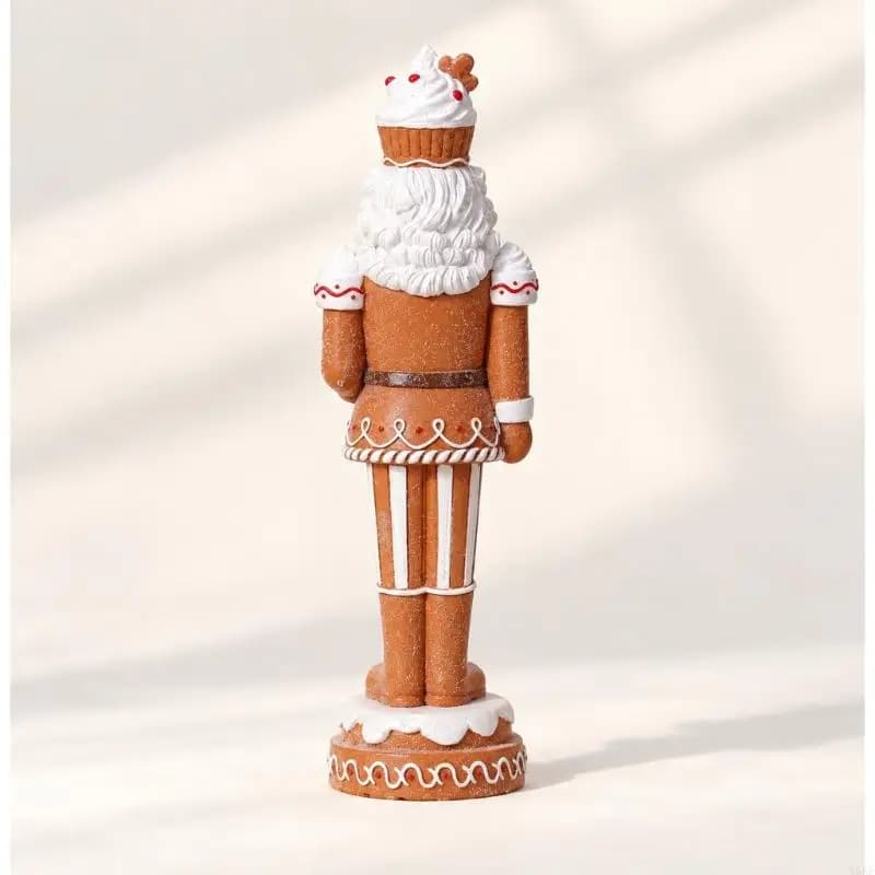 Nutcrackers Christmas Decors, Gingerbreads Theme Resin Soldier Figurine with Dessert Detail for Indoor Displays and Gifting 55KF