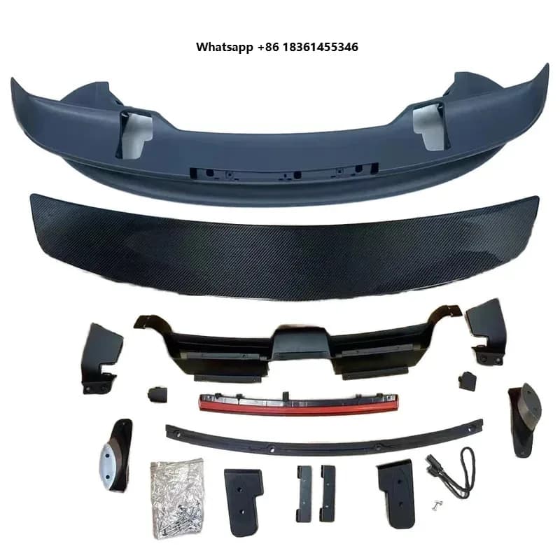 for  911 992 electric tail spoiler wing, Carbon fiber + plastic